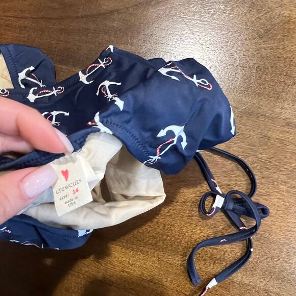 Crewcuts Girl's Anchor One Piece swimsuit Size 14 - Picture 3 of 4
